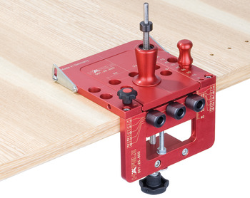 Drill guide set, Häfele Red Jig for Rafix 20 cabinet connector