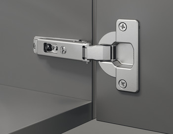 Concealed hinge, Häfele Metalla 510 A/SM 94°, for wooden doors up to 40 mm, full overlay mounting