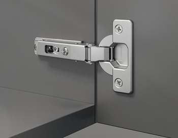 Concealed hinge, Häfele Metalla 510 A/SM 94°, for thick doors and profile doors up to 35 mm, half overlay mounting/twin mounting