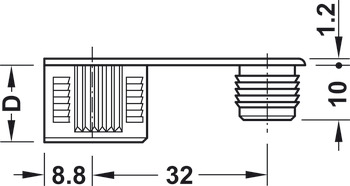 Connecting bolt, S20, Rafix 20 system, with M4 thread