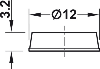 Door buffer, DB121, Self-adhesive, Round, ⌀ 12 mm, height 3.2 mm