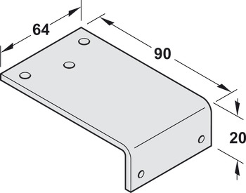 Mounting bracket, parallel arm installation, for DCL door closer