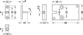 Häfele Dialock EFL 3, mains-operated lock, vertical tolerance compensation