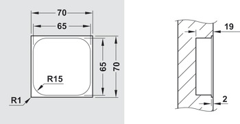 Flush pull handles for sliding doors, FSB, model 4253