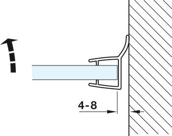 glass door seal, For shower cubicles, glass-wall