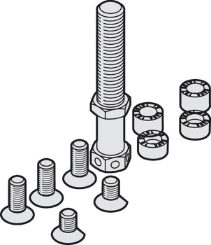 Aluminium, pre-drilled, M10 and mounting screws