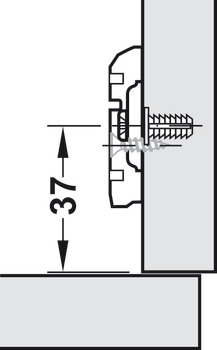 Mounting plate, for concealed hinge for flaps