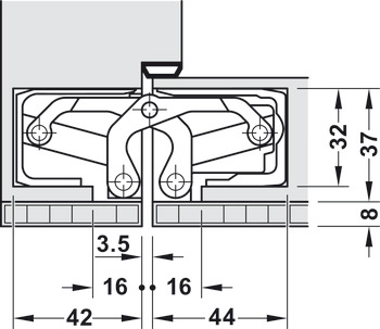 Door hinge, Simonswerk TECTUS TE 540 3D A8, concealed, for flush doors up to 100 kg