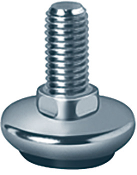 Adjusting screw, M10 thread, rigid, with steel foot plate