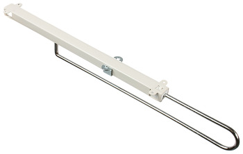 Extending wardrobe rail, For screw fixing beneath shelves or cabinet top panels, load bearing capacity 10 kg