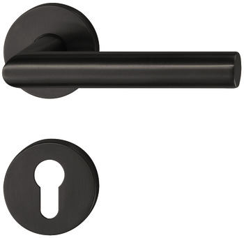 Door handle set, Stainless steel, Startec, PDH4103, black, similar to RAL 9004, PVD coated