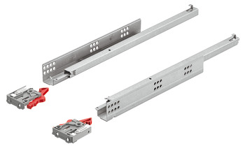 Concealed runners, Häfele Matrix Runner UM A25, single extension, load bearing capacity up to 25 kg, steel, coupling installation