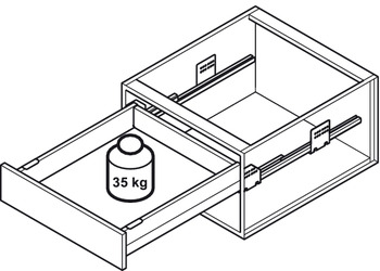 서랍 세트,헤펠레 매트릭스 박스 P35, 서랍 높이 92 mm, 적재 하중 35 kg