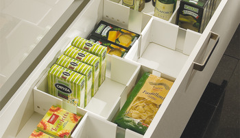 식품 보관 컨테이너함, 프론트 인출 장치 및 속서랍 박스, 갤러리 레일