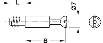 연결 볼트, S100, 표준, 미니픽스 시스템, Ø 5 mm 드릴 홀
