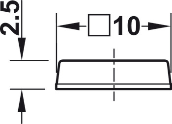 도어버퍼, DB100, 자체 접착식, 사각형, 10 x 10 mm, 높이 2.5 mm