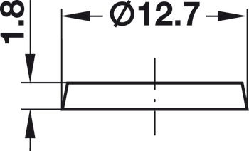도어버퍼, DB122, 자체 접착식, 원형, Ø 12.7 mm, 높이 1.8 mm