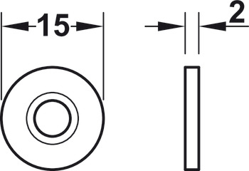 자석 캐치, 풀 2.5–3.5 kg, 13.6 mm 드릴 홀