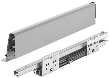 서랍 사이드 런너 시스템, 헤펠레 매트릭스 박스 S35, 서랍 사이드 높이 84 mm, 적재 하중 35 kg, 셀프 클로징 및 소프트 클로징 메커니즘